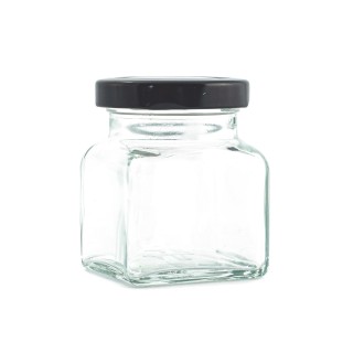 Paczka 15 słoiczków 120 ml + zakrętki w kolorze czarnym - wzór A13b