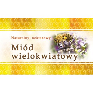 Paczka etykiet małych (miód wielokwiatowy) 100szt - wzór EM9