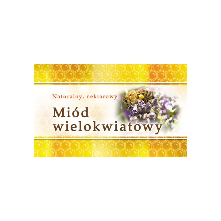 Paczka etykiet małych (miód wielokwiatowy) 100szt - wzór EM9