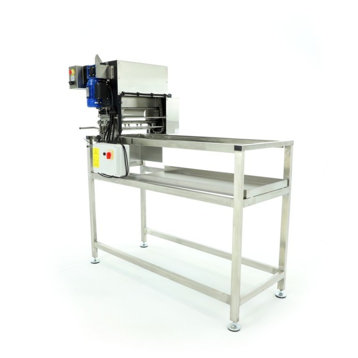 Stół do odsklepiania z odsklepiarką z podajnikiem automatycznym (400V) z nożami podgrzewanymi elektrycznie (na stelażu)