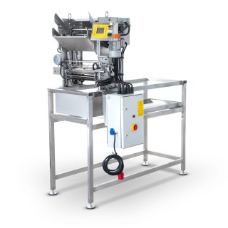 Stół do odsklepiania z odsklepiarką z podajnikiem automatycznym (400V) z obiegiem zamkniętym (na stelażu) - PREMIUM LINE