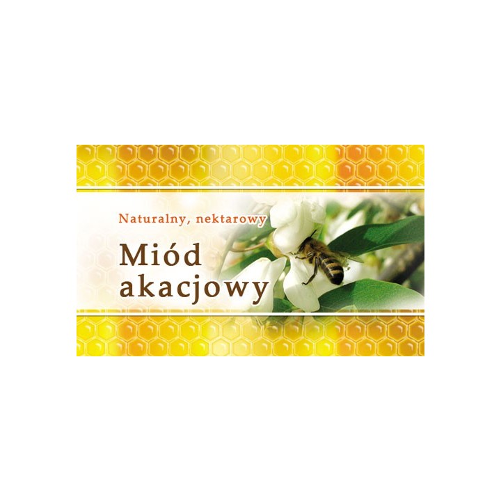 Paczka etykiet małych (miód akacjowy) 100szt - wzór EM11