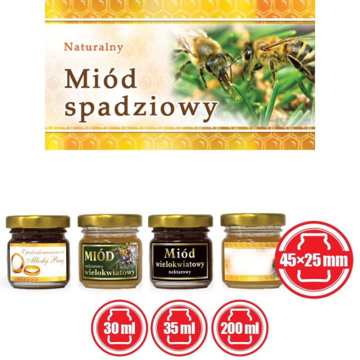 Paczka etykiet małych (miód spadziowy) 100szt - wzór EM16