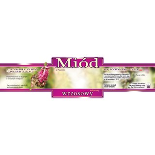 Paczka etykiet ozdobnych na miód wrzosowy (100szt) - wzór E221