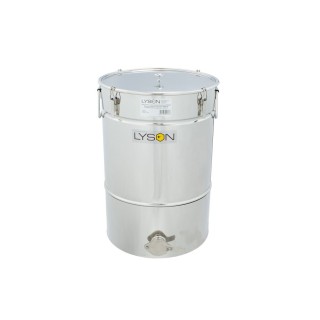 Odstojnik nierdzewny 50 l / ~70 kg, zawór nierdzewny 6/4", uchwyty, stożkowe dno - PREMIUM - wzór W72P