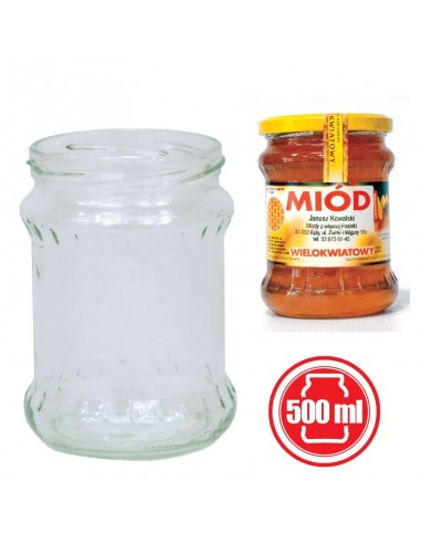 Słoiki 500 ml 0,5L na miód i przetwory  (paczka...
