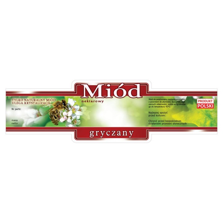 Paczka etykiet ozdobnych na miód gryczany (100szt) - wzór E217