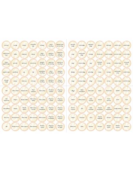 Etykiety na przyprawy - Retro 140 sztuk - wzór EZ49