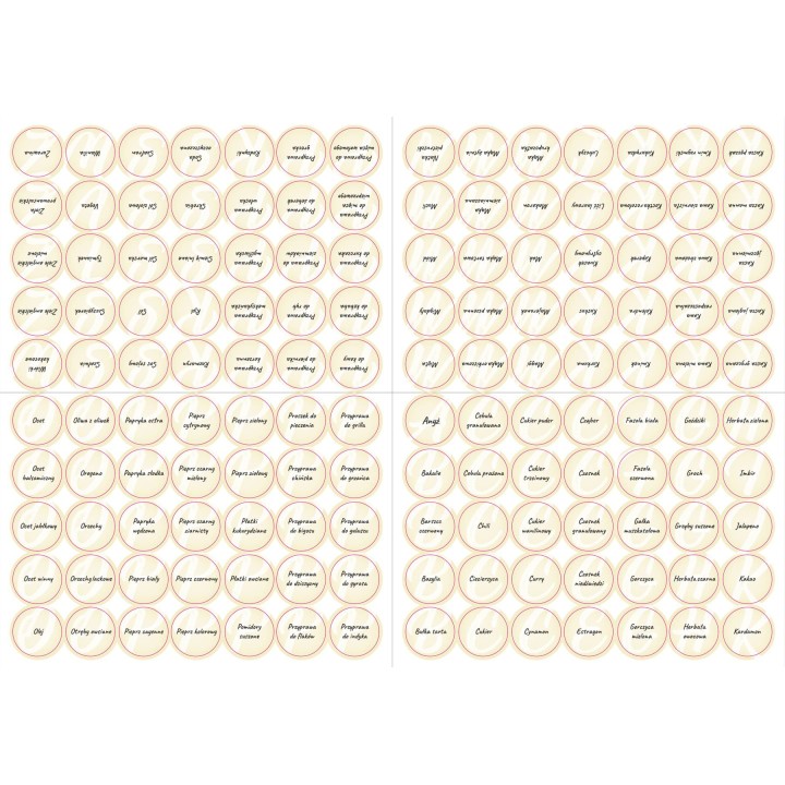 Etykiety na przyprawy - Retro 140 sztuk - wzór EZ49