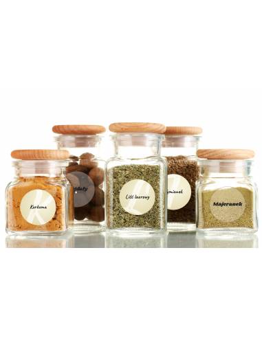 Etykiety na przyprawy - Retro 140 sztuk - wzór...