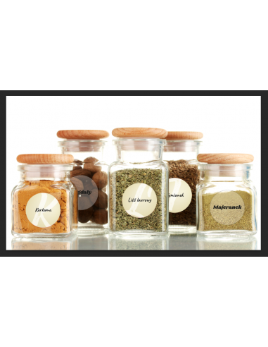 Etykiety na przyprawy - Retro 140 sztuk - wzór...