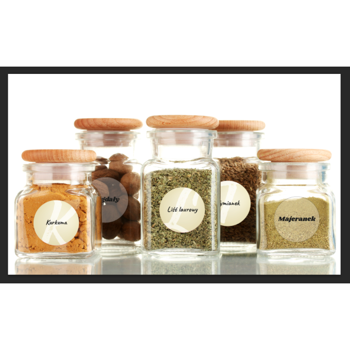 Etykiety na przyprawy - Retro 140 sztuk - wzór EZ49