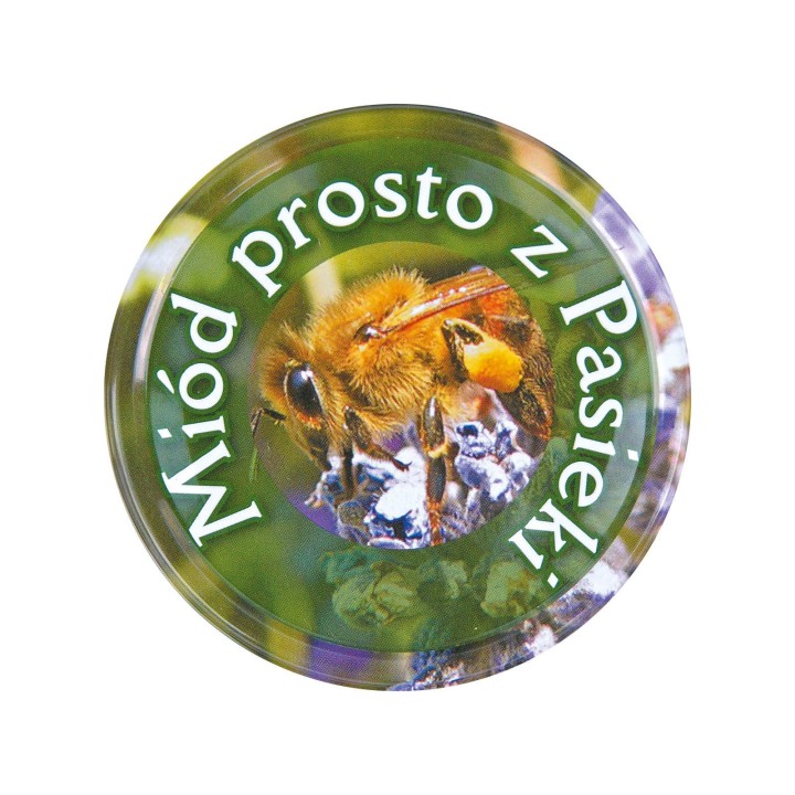 Paczka DUŻYCH nakrętek na słoiki z miodem (50szt) - wzór ND5