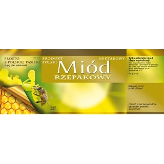Paczka dużych etykiet na miód rzepakowy - wzór E119