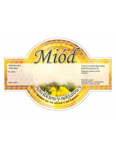 Paczka etykiet okrągłych na miód nawłociowy-nektarowy (100szt) - wzór E260