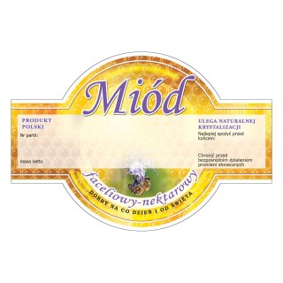 Paczka etykiet okrągłych na miód faceliowy (100szt) - wzór E262