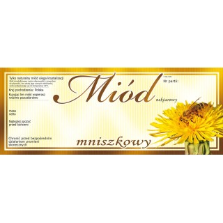 Paczka dużych etykiet na miód mniszkowy (100szt) - wzór E134