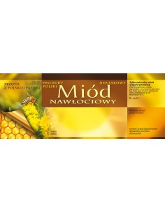 Paczka dużych etykiet na miód nawłociowy (100szt) - wzór...
