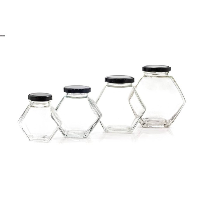 Paczka 12 szt słoiczków 100 ml z nakrętkami czarnymi - wzór A65