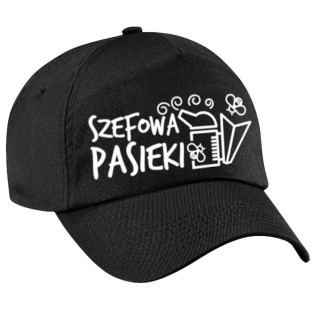 Czapka z daszkiem dla pszczelarki "Szefowa Pasieki", czarna - CZA8