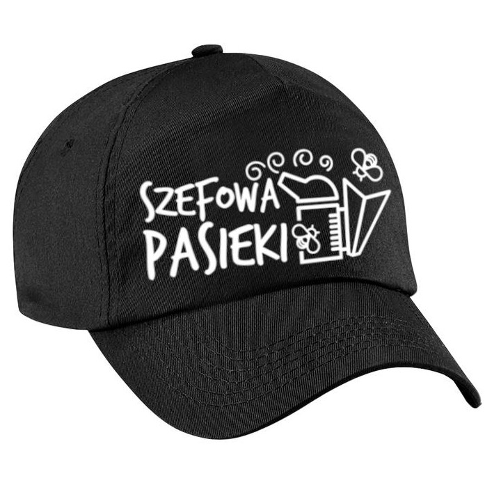 Czapka z daszkiem dla pszczelarki "Szefowa Pasieki", czarna - CZA8