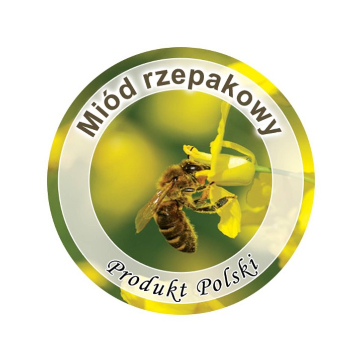 Paczka etykiet mini okrągłych na miód rzepakowy (100szt) - wzór EK4