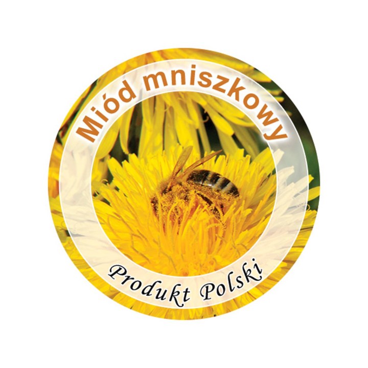 Paczka etykiet mini okrągłych na miód mniszkowy (100szt) - wzór EK8