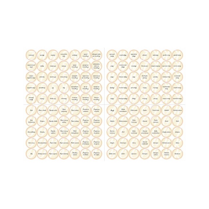 30 sztuk słoik 120ml na przyprawy + 140szt naklejek na folii czarny napis RETRO - A13BZES