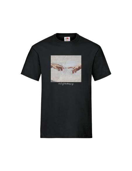 Koszulka bawełniana z nadrukiem Stworzenie Adama | Art of Beekeeping (czarna) -  KA49