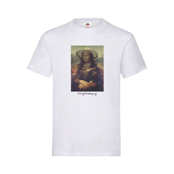 Koszulka bawełniana z nadrukiem Mona Lisa | Art of Beekeeping (biała) -  KA50