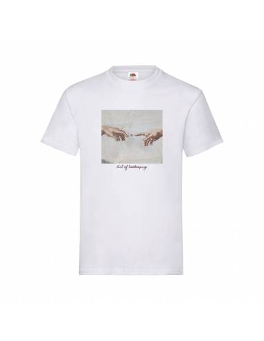 Koszulka bawełniana z nadrukiem Stworzenie Adama | Art of Beekeeping (biała) - wzór KA52