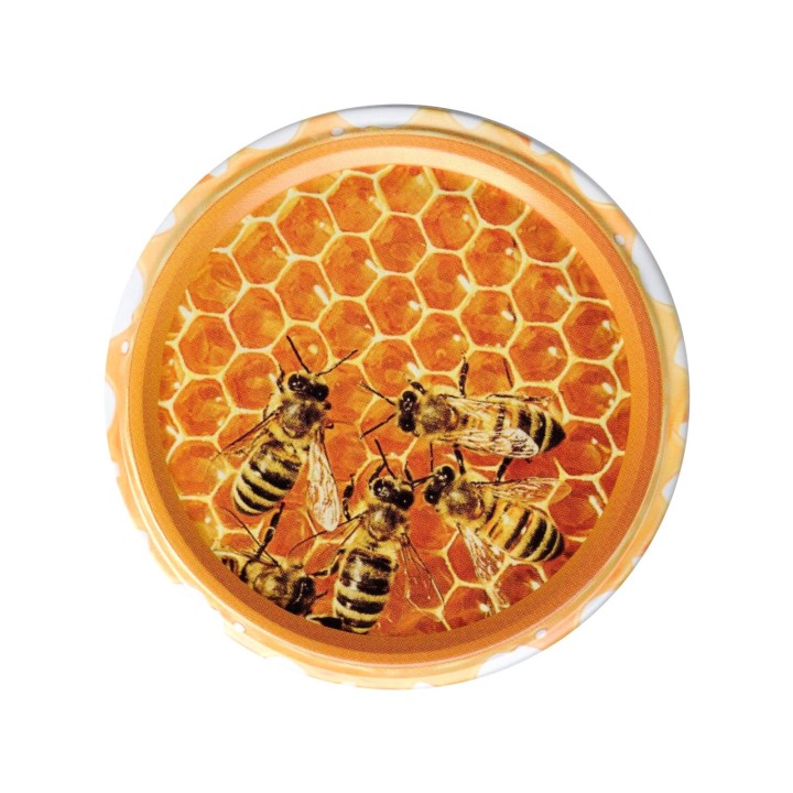 Paczka DUŻYCH nakrętek na słoiki z miodem (50szt) - wzór ND63