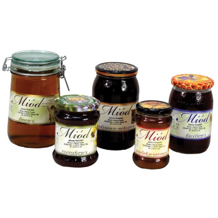 Paczka dużych etykiet na miód wielokwiatowy (100szt) - wzór E130