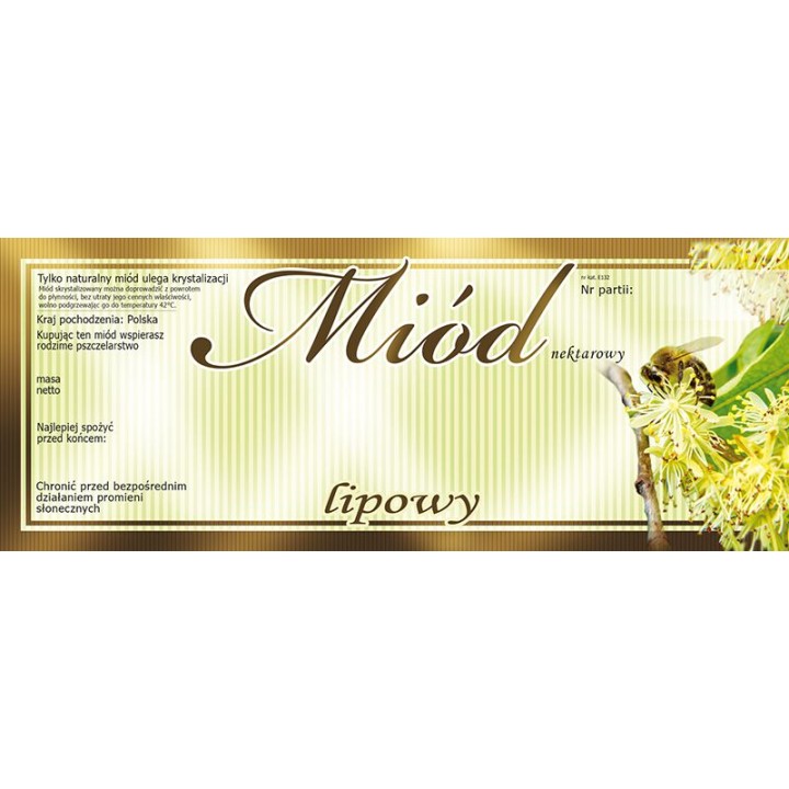 Paczka dużych etykiet na miód lipowy (100szt) - wzór E132