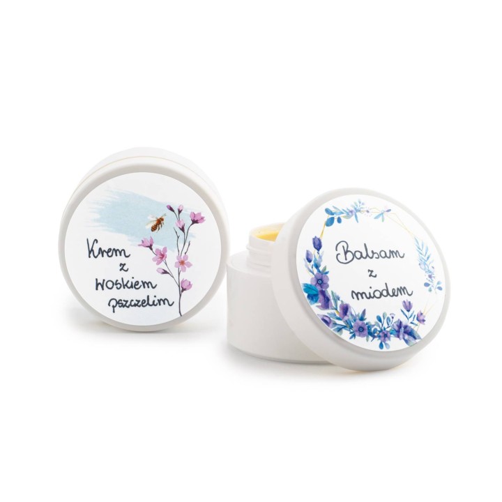 Etykiety na produkty pszczele/maści/kremy fi60mm (Arkusz 15szt) - EX2
