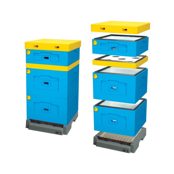 Ul Wielkopolski 10-ramkowy z dennicą wysoką higieniczną plastikową - malowany - LU1004B