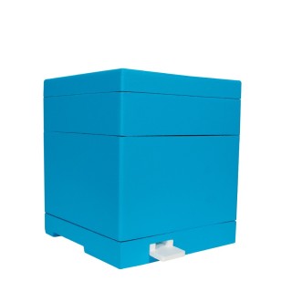 Mini ul dwurodzinny (dennica, korpus, przegroda, podkarmiaczka, daszek, ramki) malowany (niebieski)- W1109A