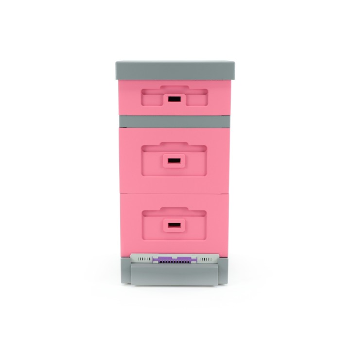 Ul Wielkopolski z dennicą plastikową higieniczną - malowany różowo / szary - LU1004B_R