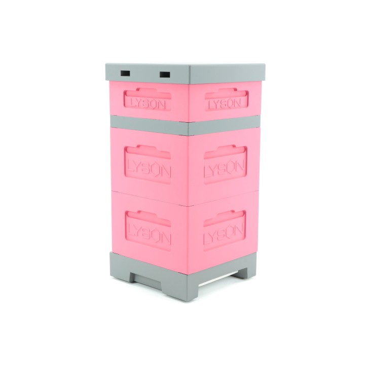 Ul Wielkopolski z dennicą plastikową higieniczną - malowany różowo / szary - LU1004B_R