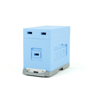 Ul 6-ramkowy z wręgami Dadant, malowany - niebieski (daszek, korpus, dennica plastikowa bez korków) - W1161