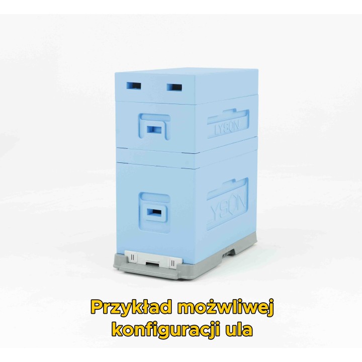 Ul 6-ramkowy z wręgami Dadant, malowany - niebieski (daszek, korpus, dennica plastikowa bez korków) - W1161