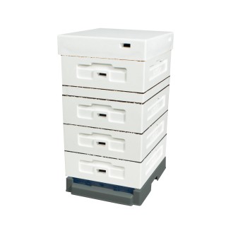 Ul dadant 1/2 z dennicą wysoką higieniczną plastikową - niemalowany - LU100600B