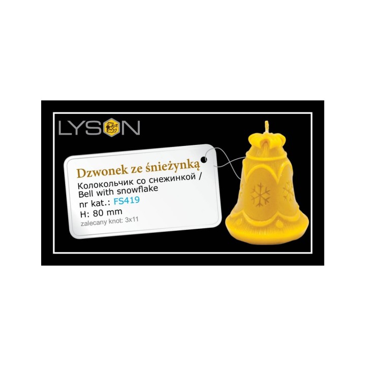 Silikonowa forma na świece - Dzwonek ze śnieżynką - wzór FS419
