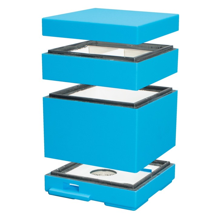 Mini ul dwurodzinny, bez ramek dennica monolit - malowany - W1119BR