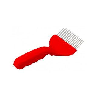 Odsklepiacz widelcowy (21 igieł), nierdzewny z rączką plastikową - wzór 4207