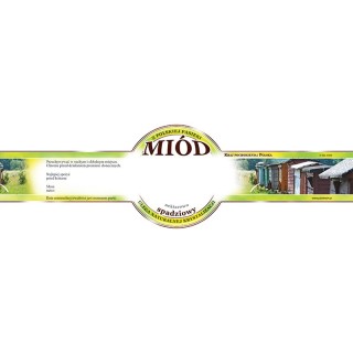 Paczka etykiet małych okrągłych na miód nektarowo spadziowy (100szt) - wzór E509