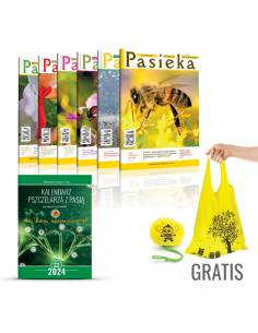 PROMOCJA! Prenumerata roczna czasopisma pasieka + Kalendarz Pszczelarza z Pasją na rok 2024 + torba zakupowa gratis!